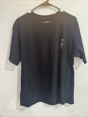 Hunter Black Short Sleeve Tee with Purple Cat Embroidery